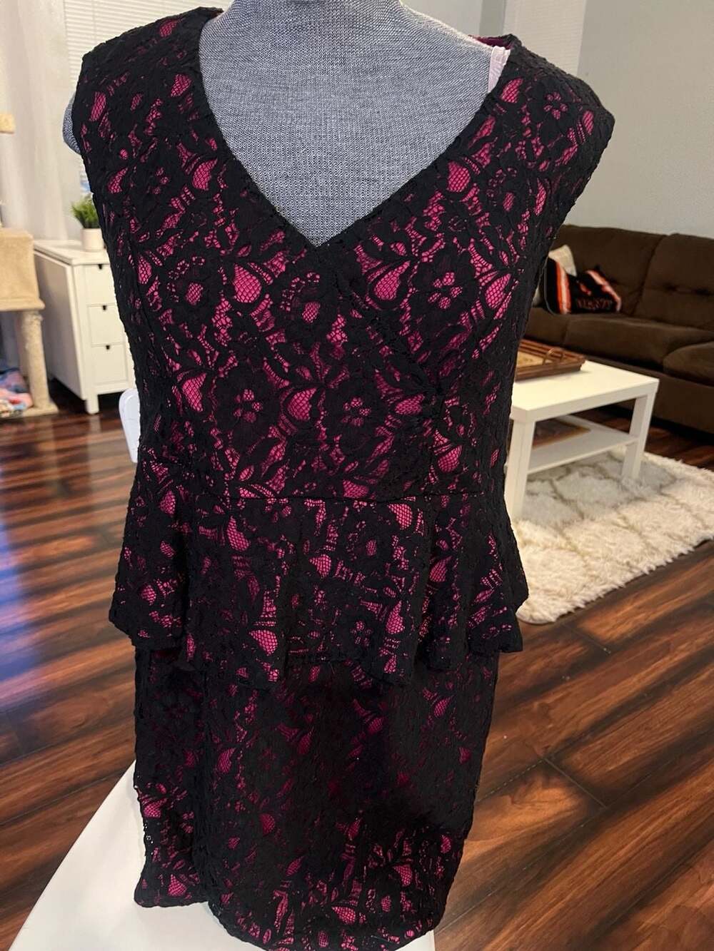 Torrid Black Lace Dress Size 20 Short Sleeve Peplum Sheath Cocktail Party